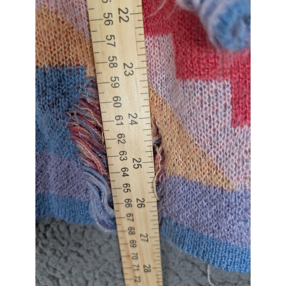 WILDFOX White Label Sweater Aztec Pink Blue Round Neck Size Large Distressed - Picture 9 of 9